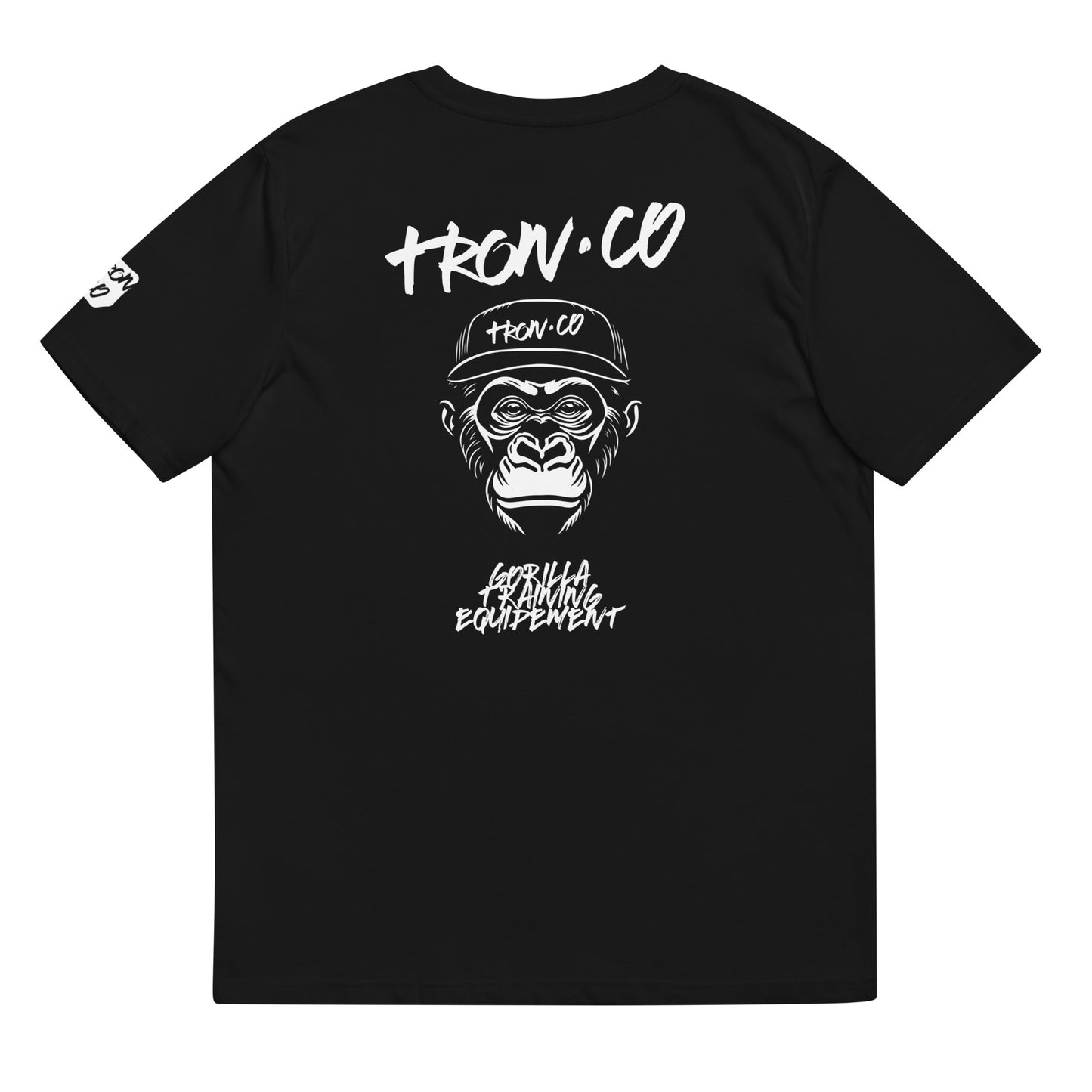 Camiseta negra de algodón orgánico unisex TRON CO