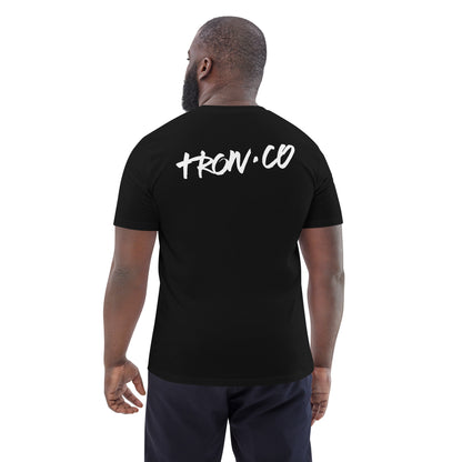 Camiseta negra de algodón orgánico unisex TRON.CO