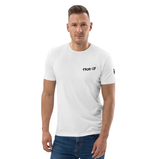 Camiseta blanca de algodón orgánico unisex TRON.CO