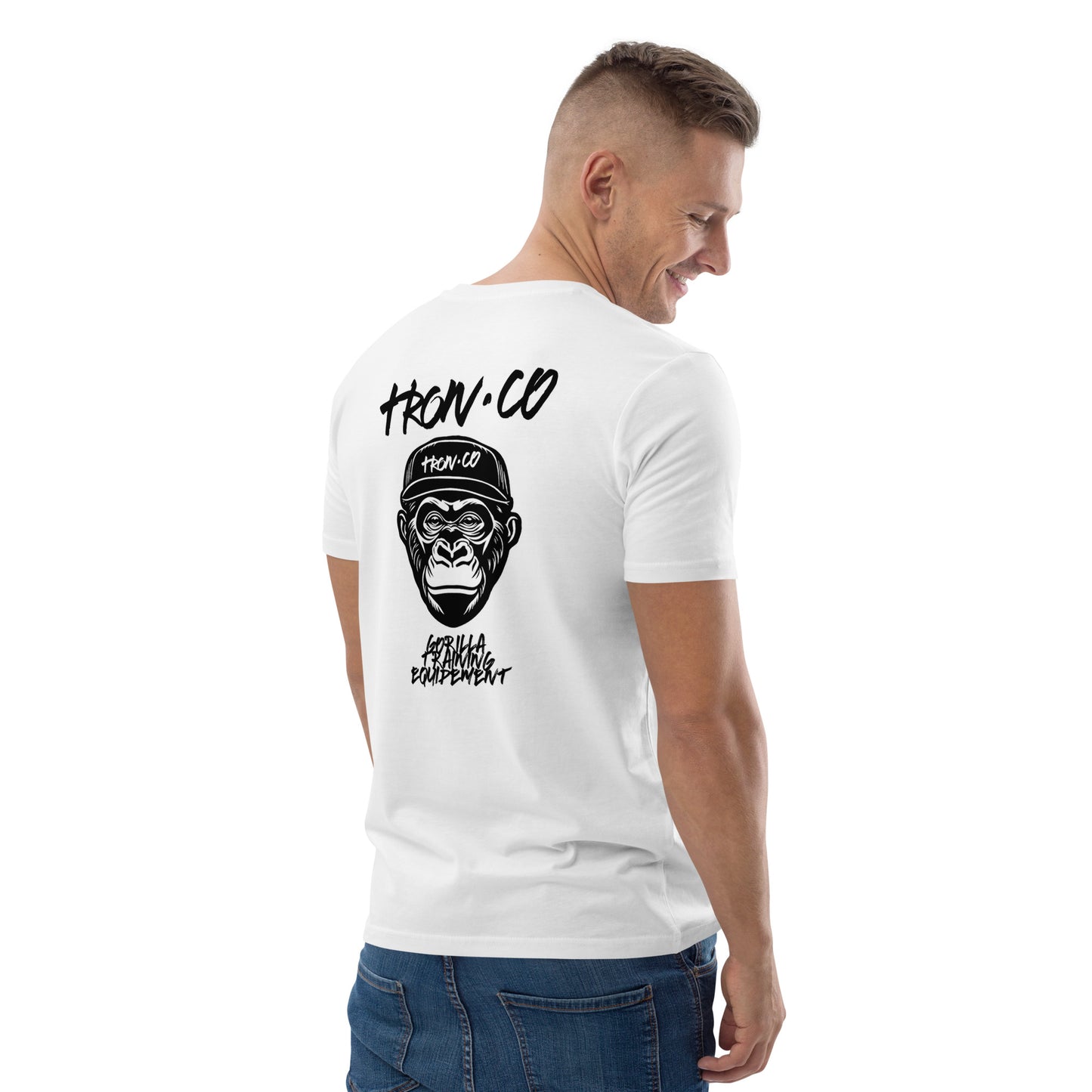 Camiseta blanca de algodón orgánico unisex TRON.CO